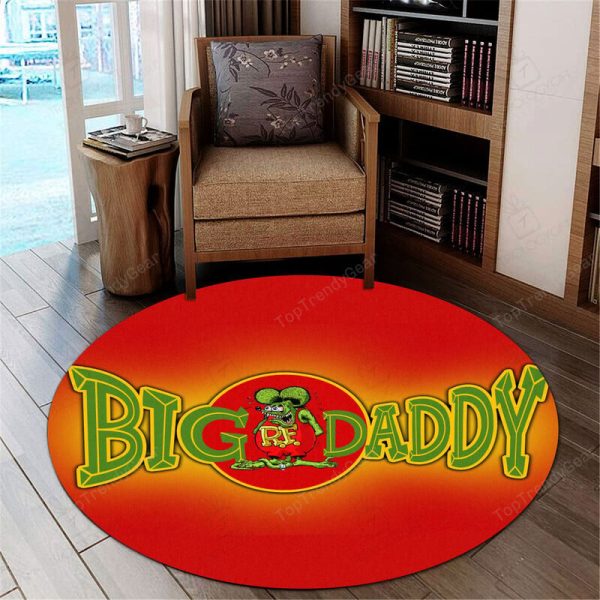 Big Daddy Hot Rod Round Mat Round Floor Mat Room Rugs Carpet Outdoor Rug Washable Rugs - Image 2