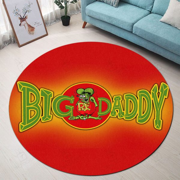 Big Daddy Hot Rod Round Mat Round Floor Mat Room Rugs Carpet Outdoor Rug Washable Rugs